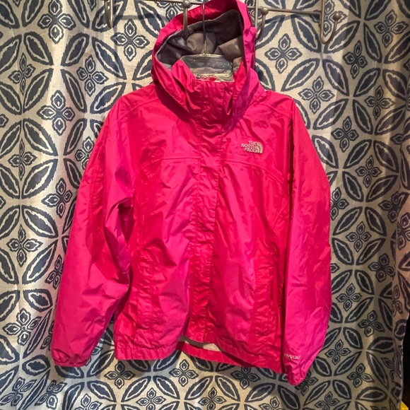 The North Face Girls Hyvent Raincoat Windbreaker Pink Large 14-16 Waterproof EXC